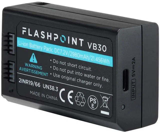 Alt view image 3 of 7 - Flashpoint VB30 Lion Battery Pack for Zoom Lion X Pro (2980mAh, 21.456Wh)