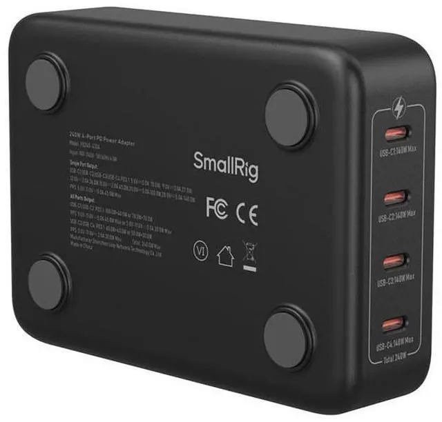 Alt view image 5 of 7 - SmallRig 4751 240W 4-Port PD Power Adapter, US Standard