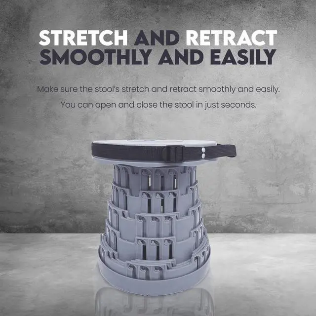 Alt view image 3 of 7 - Aries Portable Telescoping Stool/Chair, Solid Gray