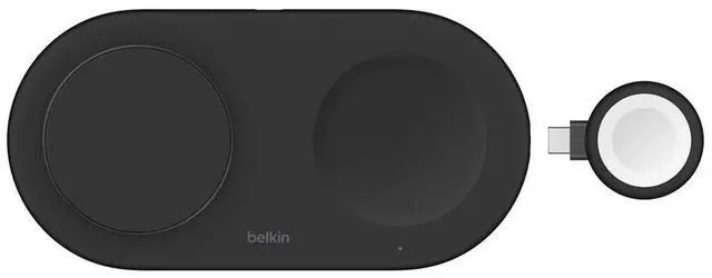 Main image of Belkin BoostCharge Pro 15W 3-In-1 Magnetic Qi2 Charging Pad with USB-C Apple Watch Charger, Black