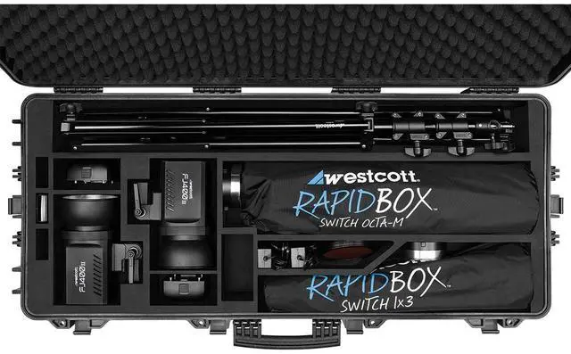 Alt view image 2 of 7 - Westcott FJ400 II 400W Strobe 2-Light Location Hard Case Kit with FJ-X3 S Wireless Trigger for Sony Cameras