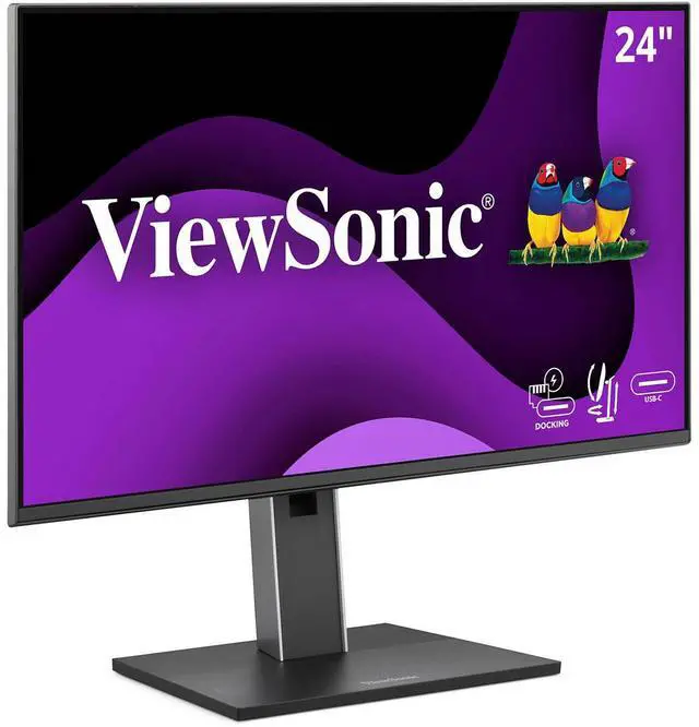 Alt view image 17 of 20 - ViewSonic VG2458 24 Inch 1080p IPS Docking Monitor with Advanced Ergonomics, 100W USB C, 5-port USB Hub, HDMI, DisplayPort, and Daisy Chain for Home and Office
