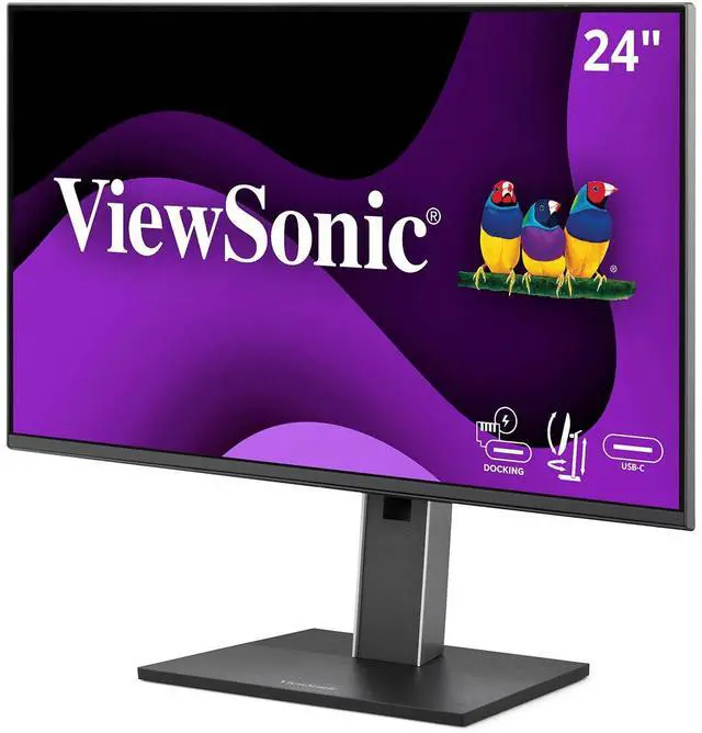 Alt view image 18 of 20 - ViewSonic VG2458 24 Inch 1080p IPS Docking Monitor with Advanced Ergonomics, 100W USB C, 5-port USB Hub, HDMI, DisplayPort, and Daisy Chain for Home and Office