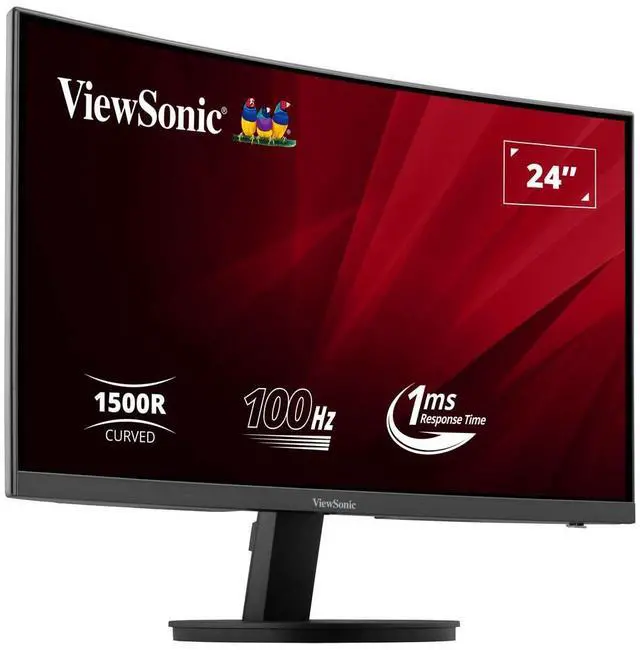Alt view image 14 of 19 - ViewSonic VA2416C 24" Full HD 1080p Frameless Curved Monitor with Variable Refresh Rate, Eye Care, HDMI, and DisplayPort Inputs for Home and Office