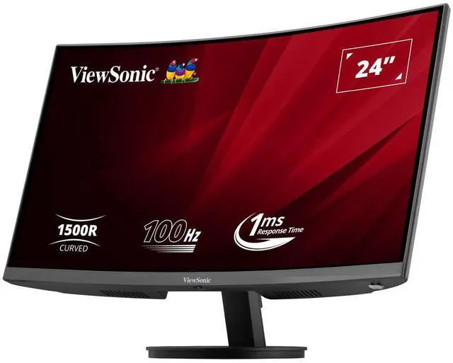 Alt view image 16 of 19 - ViewSonic VA2416C 24" Full HD 1080p Frameless Curved Monitor with Variable Refresh Rate, Eye Care, HDMI, and DisplayPort Inputs for Home and Office