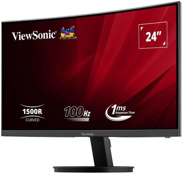 Alt view image 15 of 19 - ViewSonic VA2416C 24" Full HD 1080p Frameless Curved Monitor with Variable Refresh Rate, Eye Care, HDMI, and DisplayPort Inputs for Home and Office