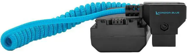 Alt view image 4 of 5 - Kondor Blue Coiled Braided Power Adapter Cable for D-Tap Connector to Dummy Battery NP-FZ100 for Sony Cameras A6600 A7III A7RIII A7SIII A7RIV + More