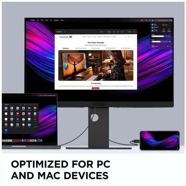 Alt view image 18 of 20 - ViewSonic VP2788-5K 27" 5K Mac-Ready Monitor with 100% sRGB, 99% DCI-P3, Pantone Validated, Advanced Ergonomics, Thunderbolt 4, USB Hub, HDMI, and DP for Home and Office