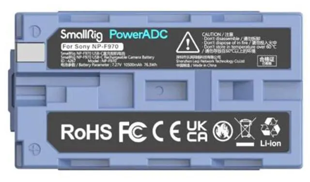 Alt view image 3 of 7 - SmallRig SmallRig USB-C Rechargeable Camera Battery for Sony NP-F970 4267