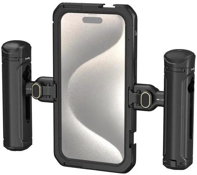 Alt view image 3 of 5 - SmallRig Dual Handheld Mobile Video Cage Kit for Apple iPhone 15 Pro Max