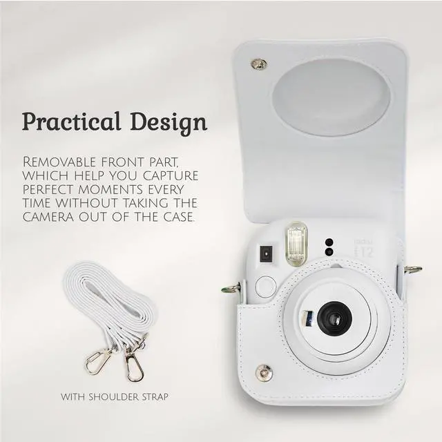 Alt view image 3 of 7 - Fujifilm Fujifilm Instax Mini 12 Instant Film Camera, Clay White Bundle with Instax Mini Custom Case, Accessory Kit and Daylight Film, 4x Twin Pack (80 Exposures) ISO 800