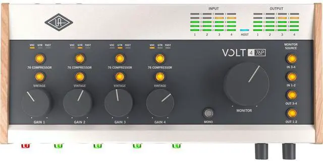 Alt view image 2 of 7 - Universal Audio Volt 476P 4x4 USB 2.0 Audio Interface with Built-In Mic Preamps and Compressor