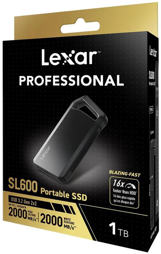 Alt view image 2 of 8 - Lexar 1T SL600 Portable SSD - USB 3.2 Gen 2x2 - 2000MB/s Read/Write   LSL600X001T-RNBNG