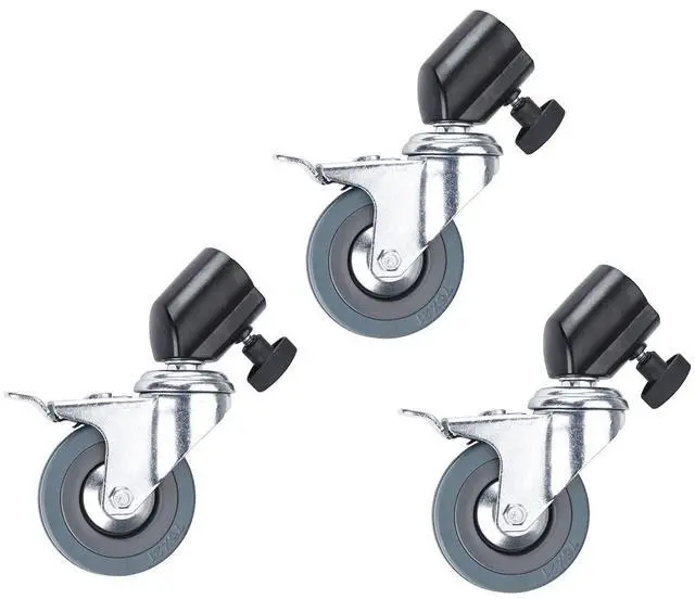 Main image of Flashpoint Locking Caster Set for Light Stands w 22mm Diameter Legs - Set of 3