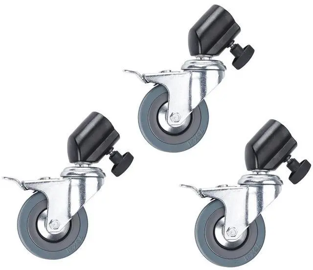 Alt view image 6 of 6 - Flashpoint Locking Caster Set for Light Stands w 22mm Diameter Legs - Set of 3