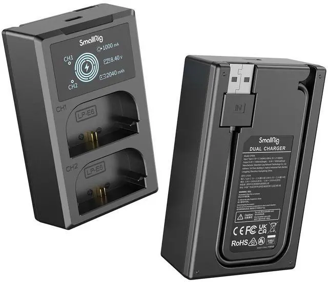 Alt view image 5 of 7 - SmallRig 2x LP-E6NH 14.69Wh 7.2V 2040mAh Camera Battery and Dual Charger Kit