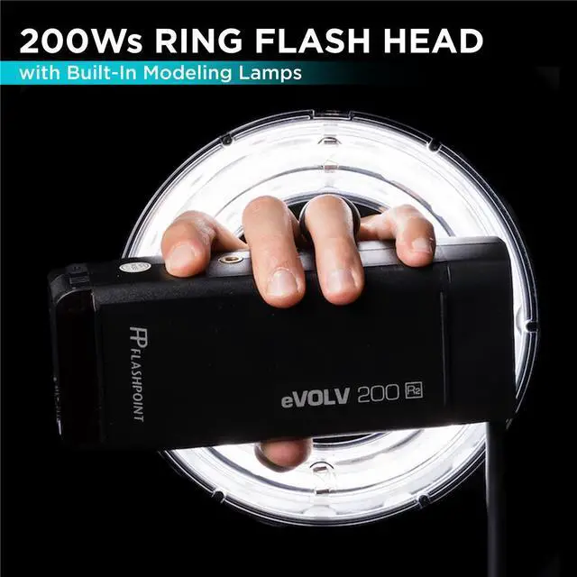 Alt view image 2 of 7 - Flashpoint R200 Ring Flash Head Kit for eVOLV200 and 200 Pro Pocket Flash