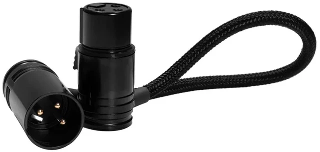 Alt view image 3 of 3 - Kondor Blue 8" Low Profile Right Angle XLR Cable, Raven Black