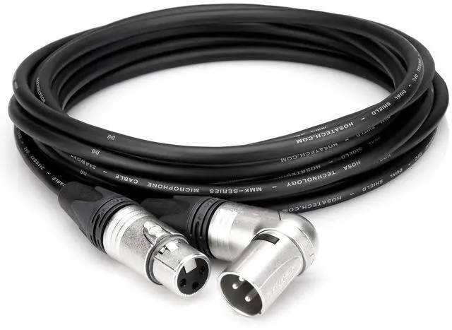 Main image of Hosa Technology Camcorder Microphone Cable, Neutrik XLR3F to Right-Angle XLR3M, 15'