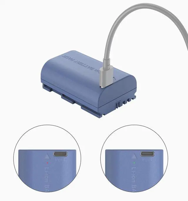 Alt view image 6 of 7 - SmallRig LP-E6NH 17.28Wh 7.2V 2400mAh USB-C Rechargeable Lithium-Ion Battery for Canon Camera