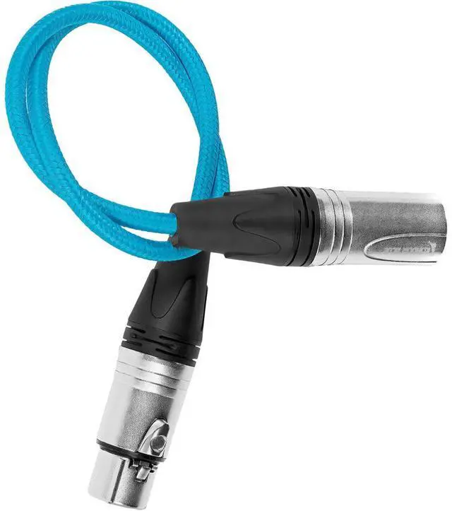 Alt view image 2 of 3 - Kondor Blue 18" 3-Pin XLR Male to 3-Pin XLR Female Audio Cable for On-Camera Mics