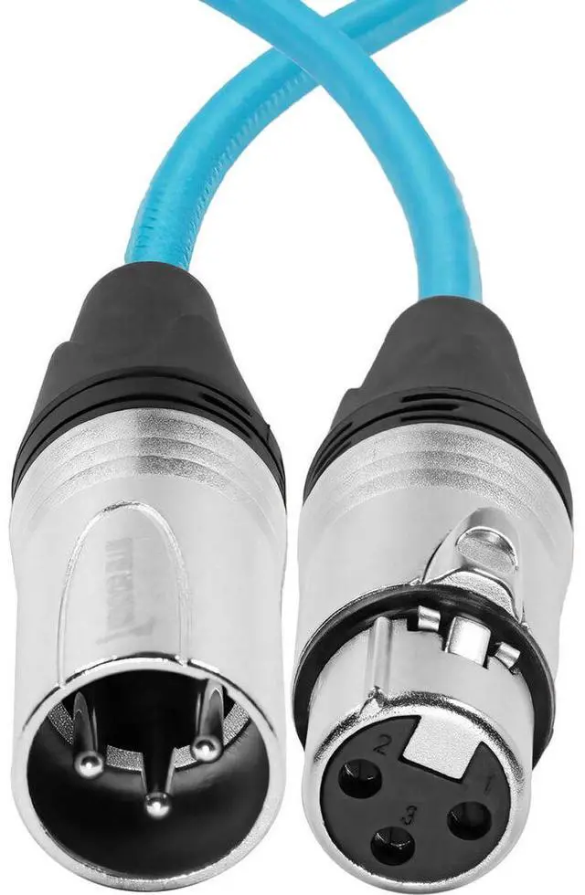 Alt view image 3 of 3 - Kondor Blue 18" 3-Pin XLR Male to 3-Pin XLR Female Audio Cable for On-Camera Mics