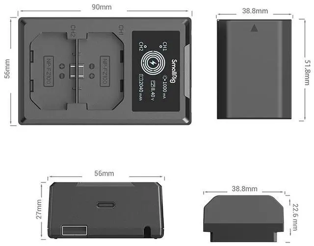 Alt view image 2 of 7 - SmallRig SmallRig Camera Battery and Charger Kit for Sony NP-FZ100 3824B