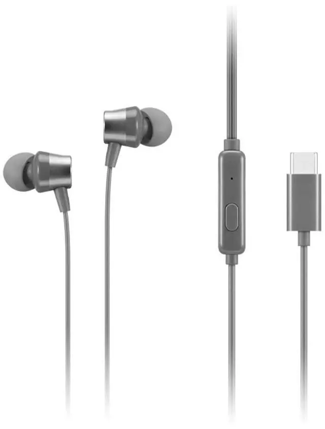 Alt view image 6 of 9 - lenovo - 300 wired in-ear usb-c headphones - in-line microphone - usb-c connectivity - play & pause button - 3 sizes silicone ear tips included
