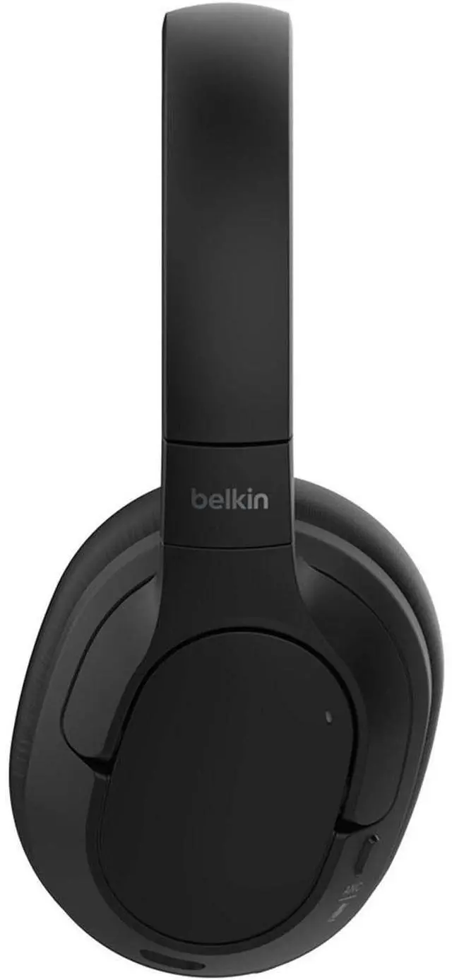 Alt view image 2 of 7 - Belkin SoundForm Isolate Wireless Active Noise Cancelling Closed-Back Over-Ear Headphones, Black