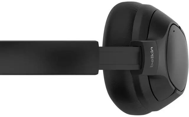 Alt view image 5 of 7 - Belkin SoundForm Isolate Wireless Active Noise Cancelling Closed-Back Over-Ear Headphones, Black