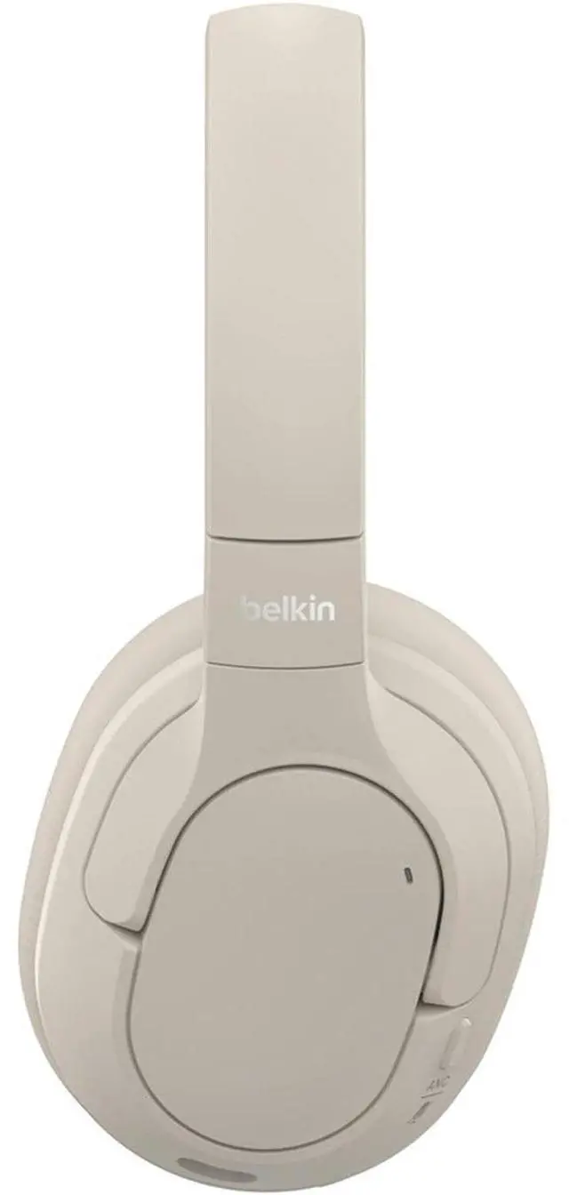 Alt view image 2 of 7 - Belkin SoundForm Isolate Wireless Active Noise Cancelling Closed-Back Over-Ear Headphones, Sand