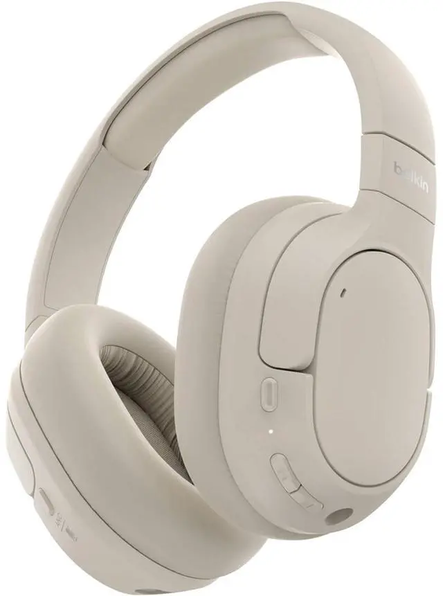 Main image of Belkin SoundForm Isolate Wireless Active Noise Cancelling Closed-Back Over-Ear Headphones, Sand