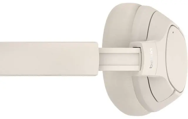 Alt view image 5 of 7 - Belkin SoundForm Isolate Wireless Active Noise Cancelling Closed-Back Over-Ear Headphones, Sand
