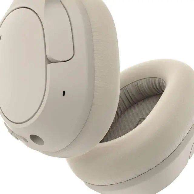 Alt view image 6 of 7 - Belkin SoundForm Isolate Wireless Active Noise Cancelling Closed-Back Over-Ear Headphones, Sand