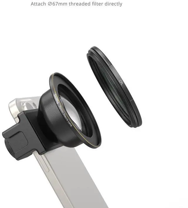 Alt view image 3 of 3 - SmallRig SmallRig 75mm Macro Lens for Mobile Phone (T-Mount)