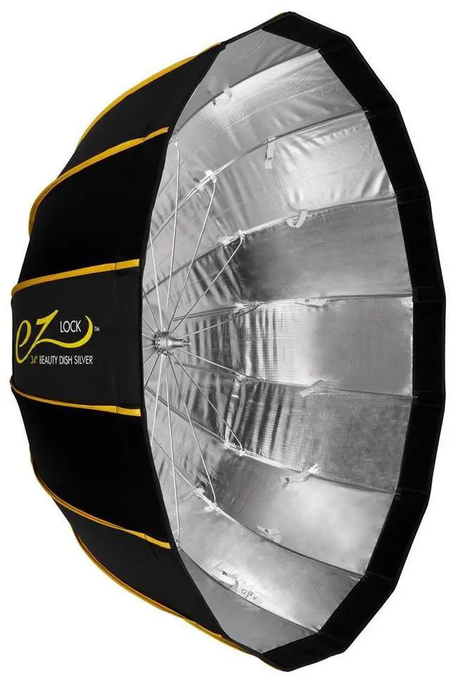 Main image of Glow EZ Lock Collapsible Silver Beauty Dish (34") #EZ-BD-34S
