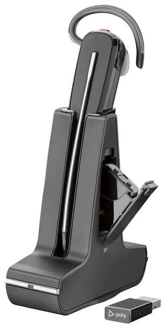 Alt view image 4 of 9 - Poly SAVI 8200 UC 8245 Headset - Mono, Stereo - USB Type A - Wireless - DECT - 449.5 ft - 32 Ohm - 20 Hz - 20 kHz - Over-the-ear - Monaural - In-ear - Noise Cancelling Microphone - Black