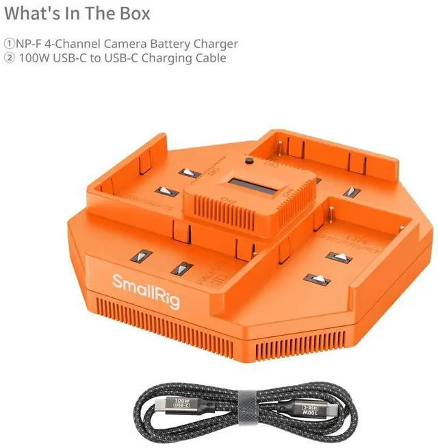 Alt view image 6 of 6 - SmallRig NP-F 4-Channel Camera Battery Charger