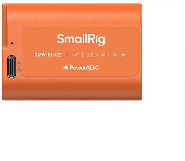 Alt view image 3 of 7 - SmallRig DMW-BLK22 18.15Wh 7.2V 2520mAh USB-C Rechargeable Camera Battery, Orange