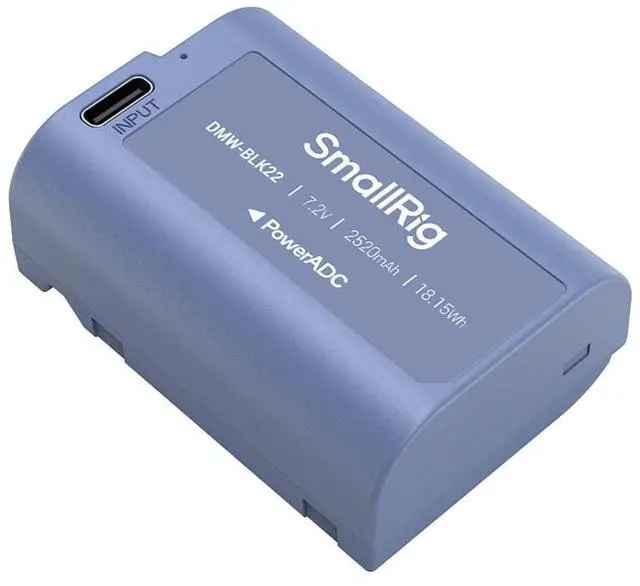 Main image of SmallRig DMW-BLK22 18.15Wh 7.2V 2520mAh USB-C Rechargeable Camera Battery, Blue