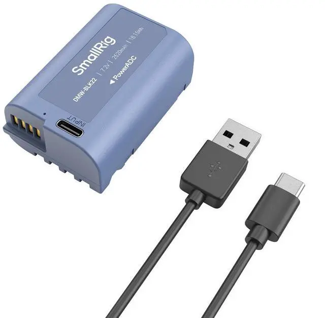 Alt view image 4 of 7 - SmallRig DMW-BLK22 18.15Wh 7.2V 2520mAh USB-C Rechargeable Camera Battery, Blue