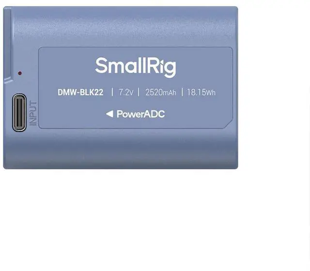 Alt view image 3 of 7 - SmallRig DMW-BLK22 18.15Wh 7.2V 2520mAh USB-C Rechargeable Camera Battery, Blue