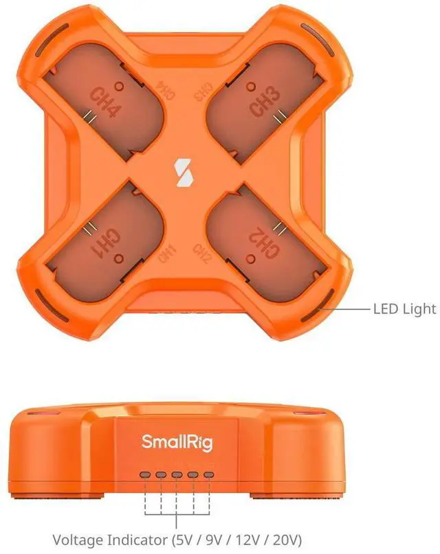 Alt view image 4 of 7 - SmallRig 4-Channel Camera Battery Charger for Canon LP-E6NH Battery