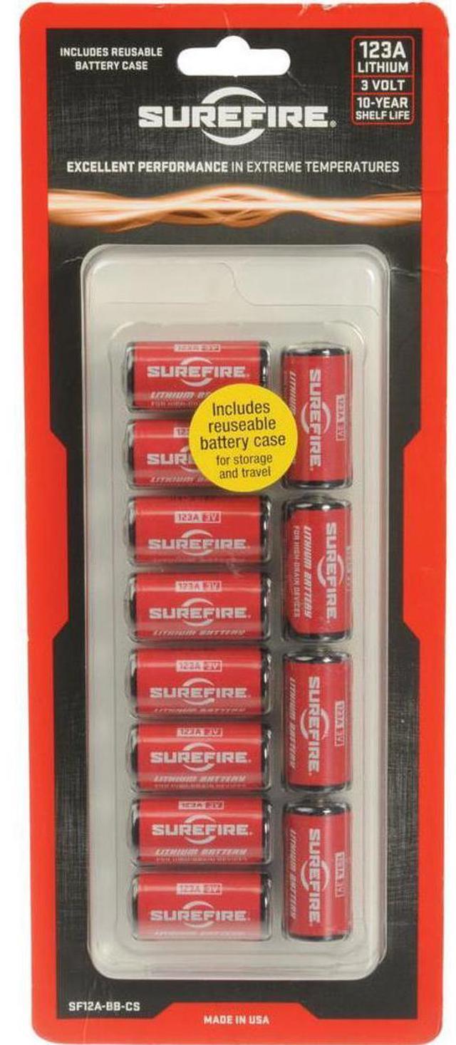 Alt view image 3 of 9 - Surefire (12) 123A Lithium Batteries w/ Reusable Battery Case SF12A-BB-CS