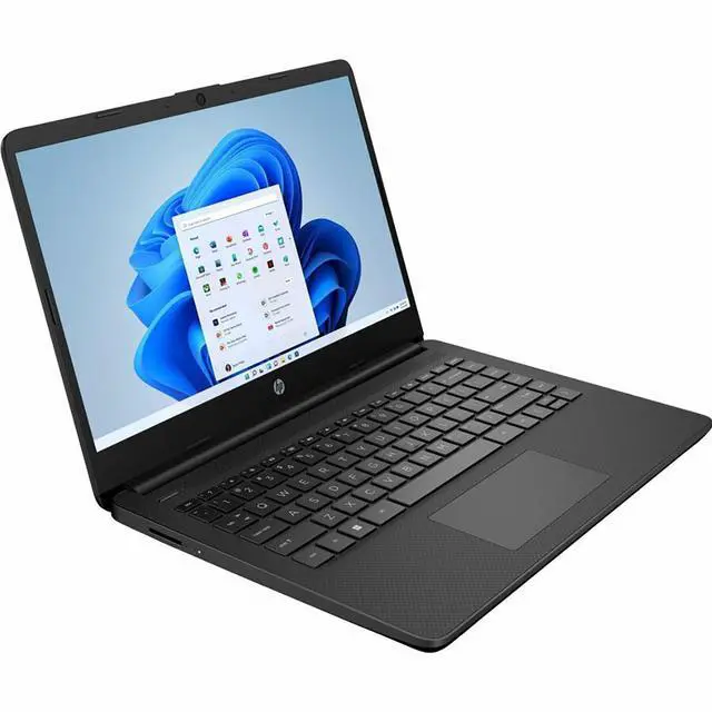 Alt view image 2 of 7 - HP 14-dq3110nr 14" HD Laptop, Intel Celeron N4500 1.1GHz, 4GB RAM, 64GB eMMC, Windows 11 Home S Mode, Jet Black
