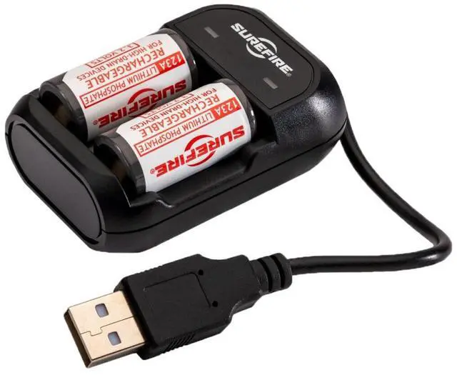 Alt view image 5 of 10 - Surefire 123A 450mAh 3.2V Rechargeable Batteries with Charger SFLFP123-KIT