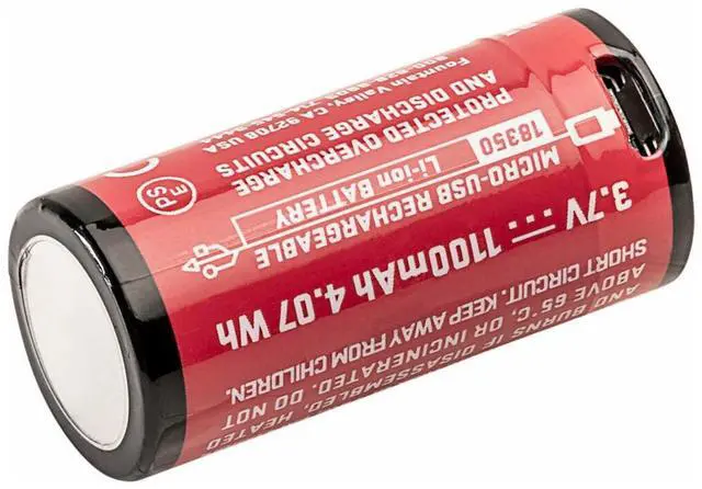 Alt view image 7 of 8 - SureFire SF18350 3.7V 1100mAh Micro USB Lithium-Ion Rechargeable Battery