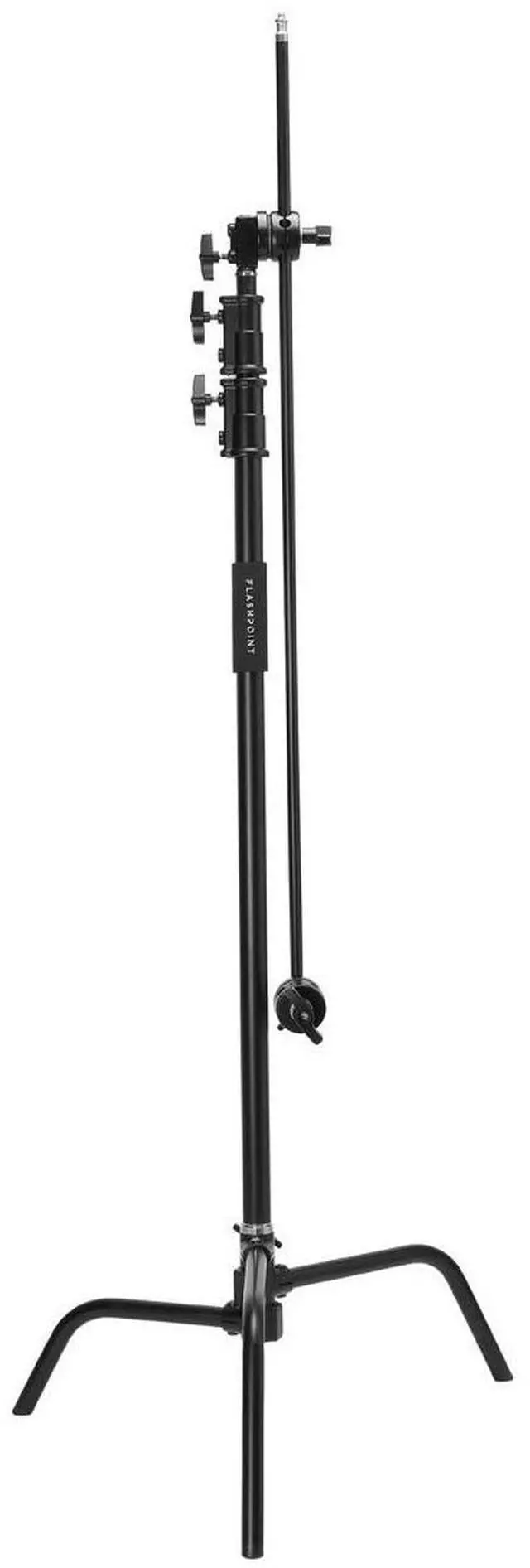 Alt view image 5 of 7 - Flashpoint 10' Century Light Stand on Turtle Base Kit with 40" Grip Arm, Black