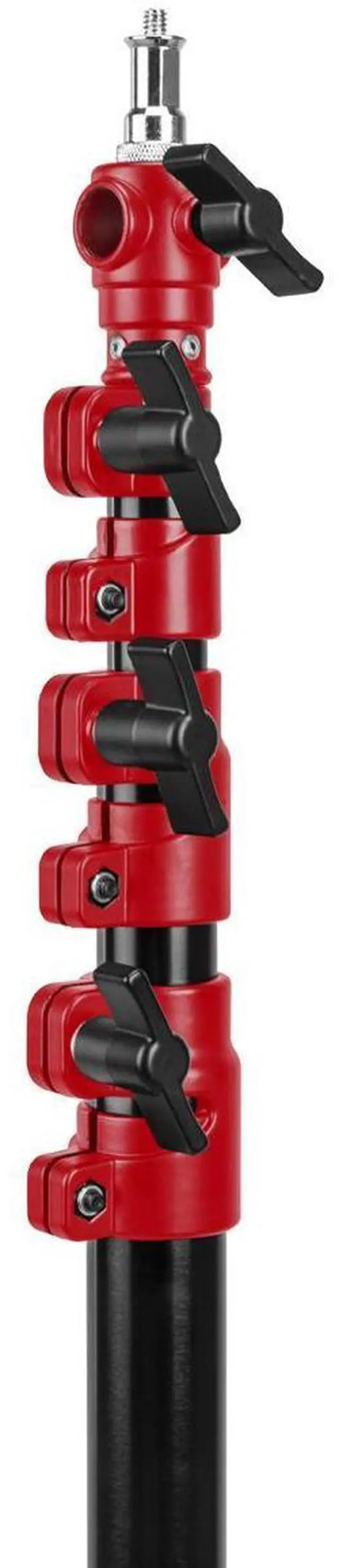 Alt view image 6 of 7 - Flashpoint Pro Air-Cushioned Heavy-Duty Light Stand (Red, 9.5') #FP-S-9-RD