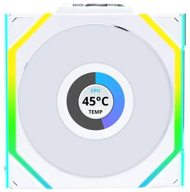 Alt view image 7 of 13 - Lian Li UNI Fan SL LCD Wireless (Reverse Blade) 120mm ARGB Fan - Single Pack - 1.6" LCD - 2.4 GHz Wireless Signal for RGB & Fan Control - Controller NOT Included & Required - White(12RSLLCD1W1W)